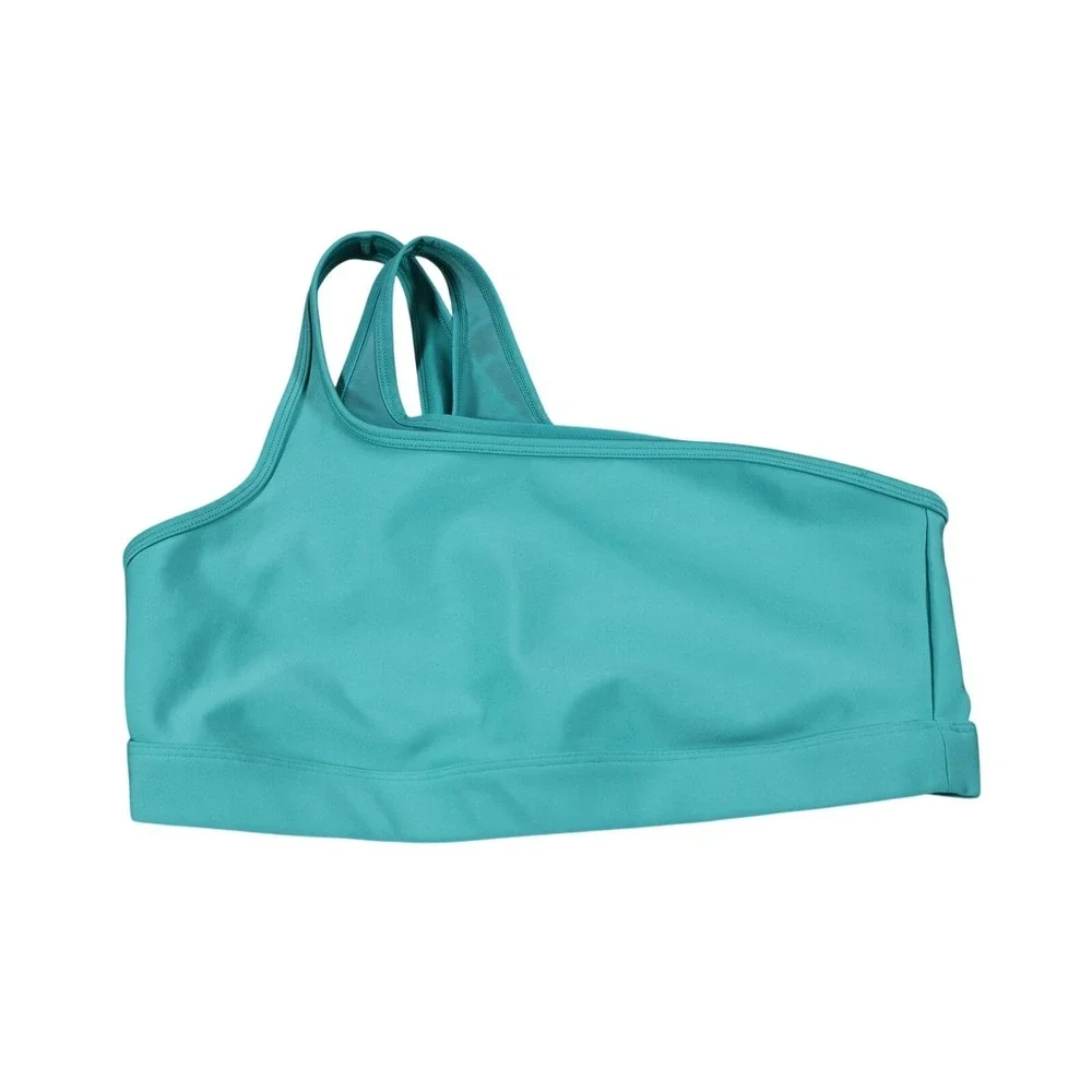 ALO Bra Womens S Green Sports Bra Racerback Yoga Nylon Blend Logo Fitted